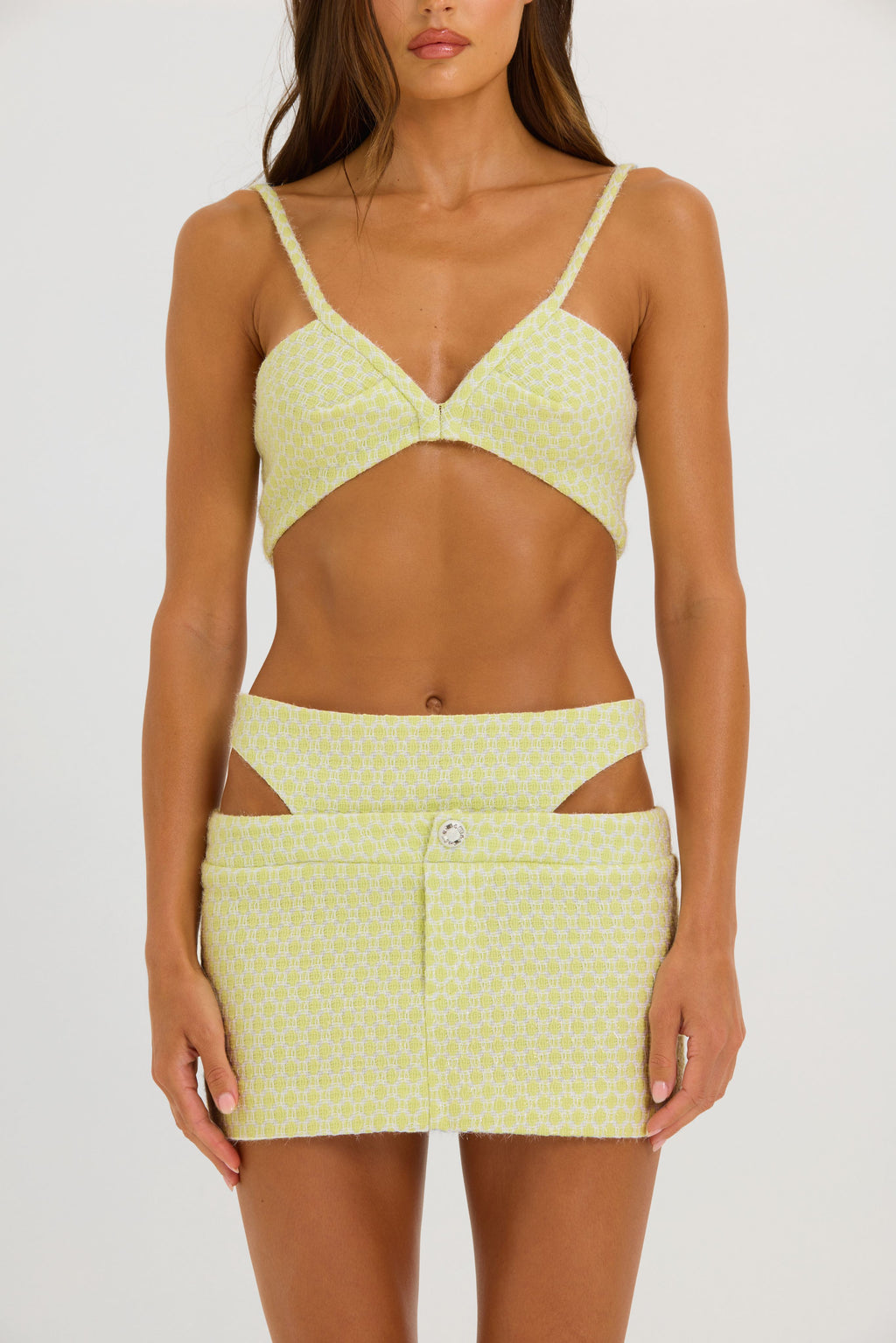 Lemon Drop Tweed Skirt