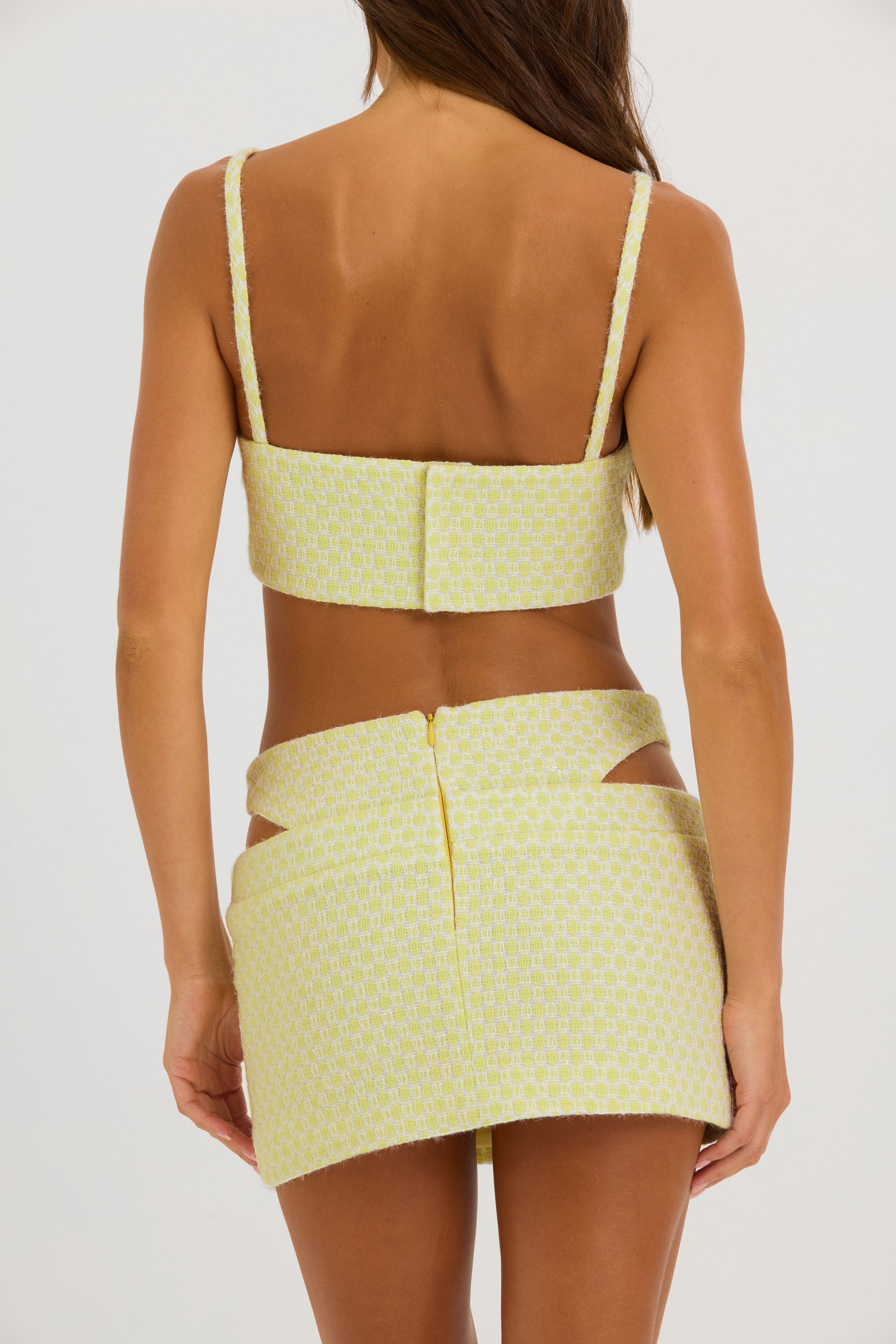 Lemon Drop Tweed Skirt