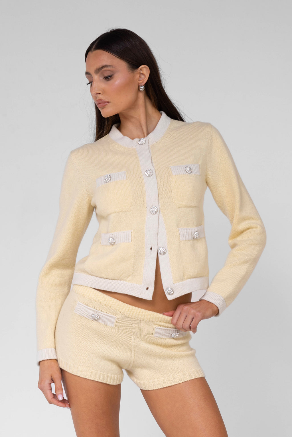 Yellow Cashmere Cardigan image 3