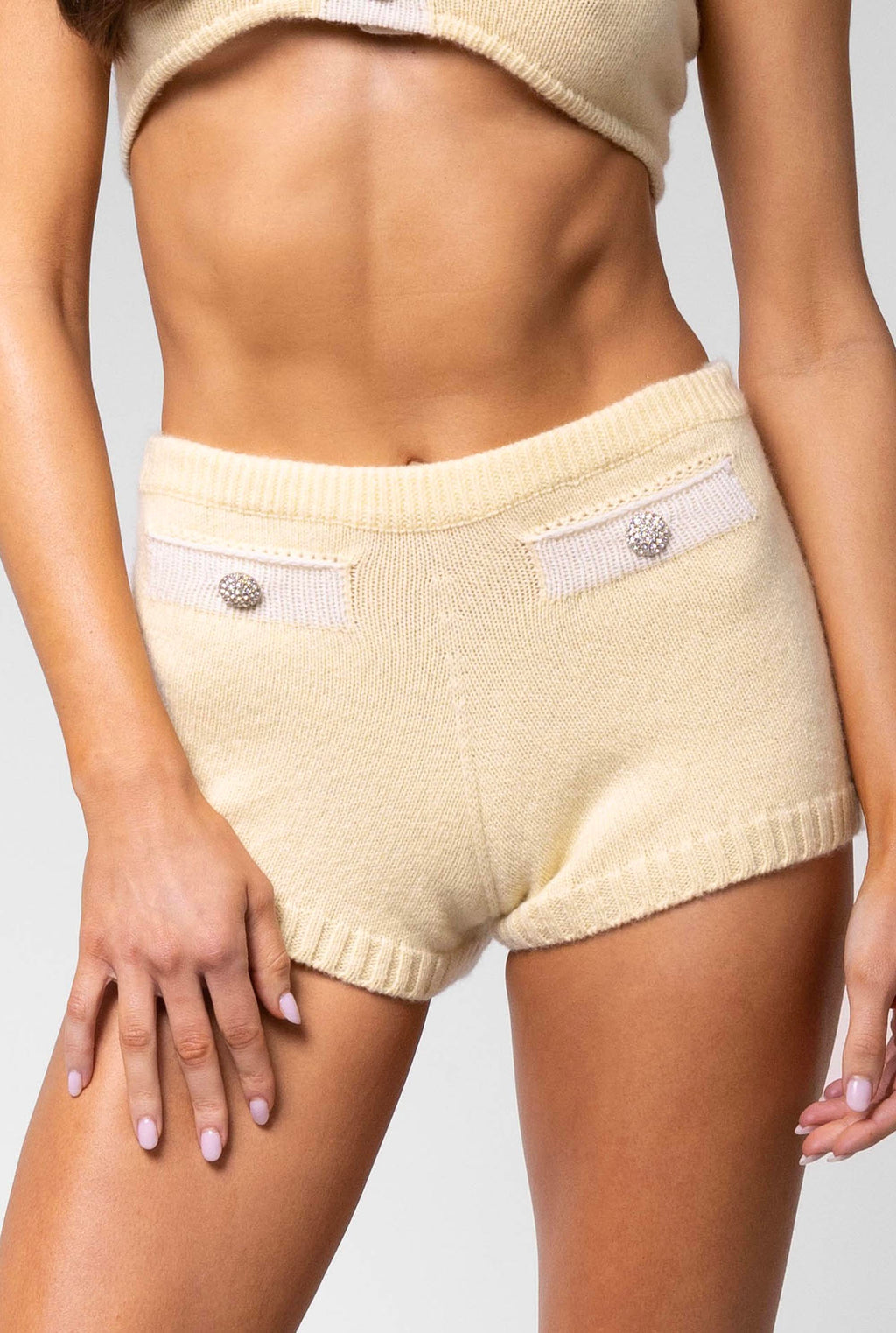 Yellow Cashmere Shorts