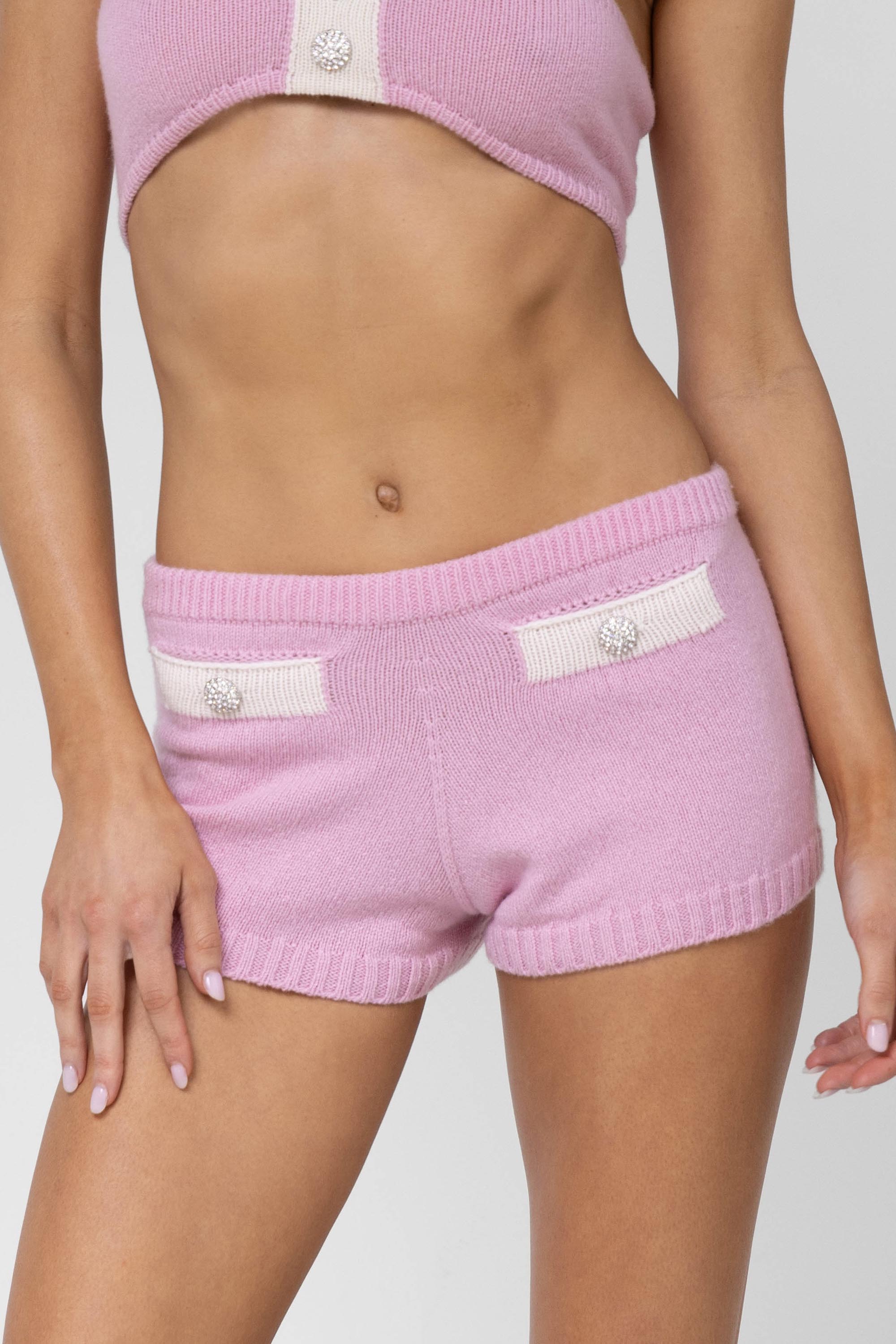 Pink Cashmere Shorts