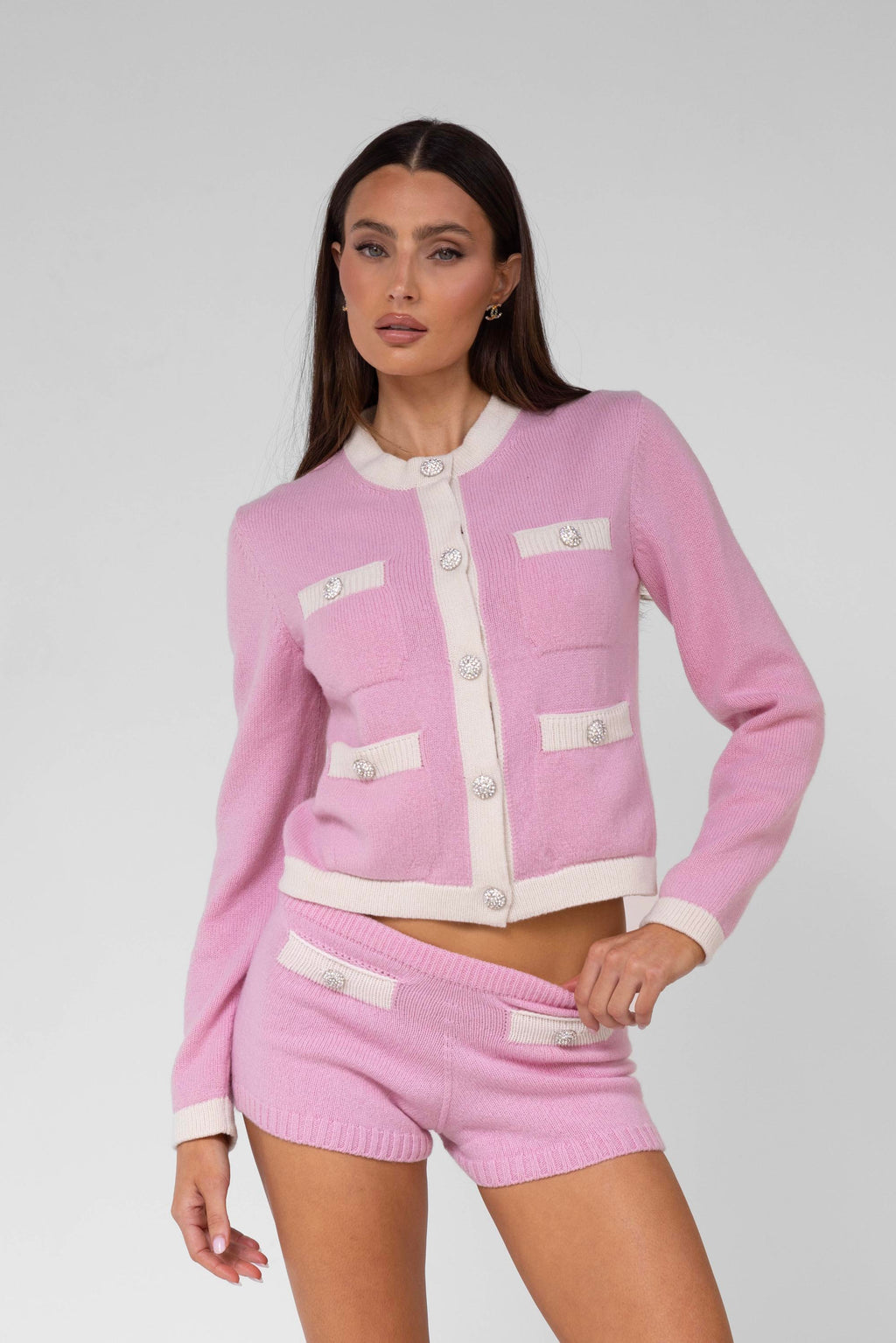 Pink Cashmere Cardigan