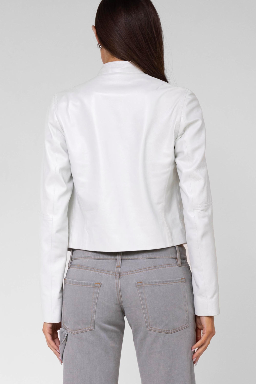 Pearl White Leather Jacket